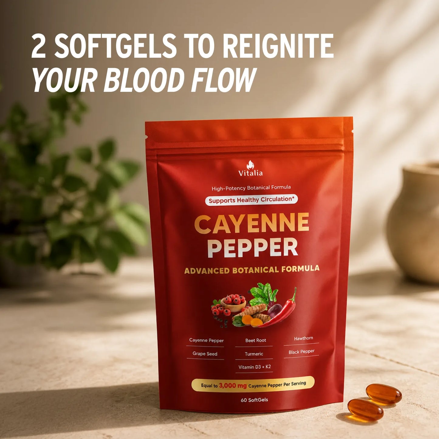 Vitalia® Cayenne Pepper Softgels